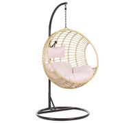 Fauteuil suspendu en rotin beige - BELIANI - ASPIO - Intérieur/Extérieur - Confortable et élégant