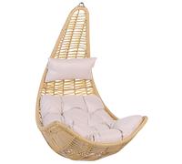 Beliani - Fauteuil Suspendu - Atri II - en Rotin, Beige avec Coussin