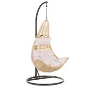 Beliani - Fauteuil Suspendu avec Support - Atri II - en Rotin et Acier, Beige et