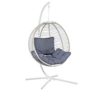 Beliani Fauteuil Suspendu avec Support Blanc Tissu Résistant aux UV