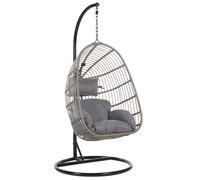 Fauteuil Suspendu En Rotin Gris Avec Support Casoli Gris