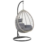 Beliani - Fauteuil Suspendu avec Support - Tollo - en Polyrotin et Acier, Gris e