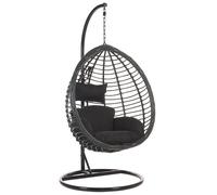 Beliani - Fauteuil Suspendu avec Support - Tollo - en Polyrotin et Acier, Noir