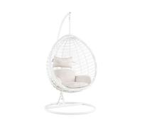 Beliani - Fauteuil Suspendu avec Support - Fano - En Rotin et Acier, Blanc