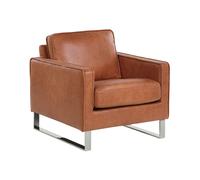 Beliani - Fauteuil - Vind - En Cuir PU Marron Doré
