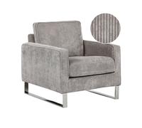 Beliani - Fauteuil - Vind - En Velours Côtelé, Gris