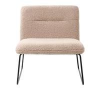 Beliani Fauteuil Vintage Classique en Bouclé Structure en Métal Siège Large Beige Cotulla