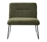 Beliani Fauteuil Vintage Classique en Bouclé Structure en Métal Siège Large Vert Foncé Cotulla