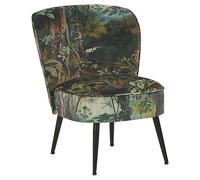 Beliani - Fauteuil - Voss - en Tissu, Vert Foncé et Multicolore