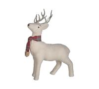 Beliani Figurine de Renne Blanc 48 cm à Écharpe pour Noël Décoration pour Intérieur Mustola