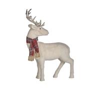 Beliani Figurine de Renne Blanc 51 cm à Écharpe pour Noël Décoration pour Intérieur Mustola