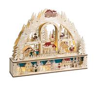 Beliani Figurine Décorative LED en Bois Accessoire de Noël à Piles Marron Clair Norsjo