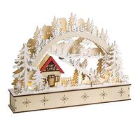 Beliani Figurine Décorative LED en Bois Accessoire de Noël Marron Clair Goksjo