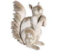 Beliani Figurine Décorative pour Jardin en Mgo 20 x 41 x 45 cm en Forme d'Écureuil Accessoire Extérieur Beige Tursi