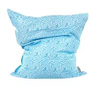 Beliani Grande Housse de Pouf avec Motif à Pois Fermeture Éclair Imperméable 140 x 180 cm en Nylon Bleu et Blanc Fuzzy