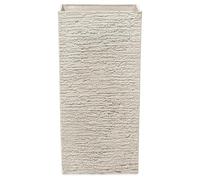 Beliani Haut Cache-Pot Beige Carré 35 x 35 x 70 cm Pot de Fleurs Robuste en Pierre et Polyrésine au Design Moderne Idéal pour Extérieur et Intérieur