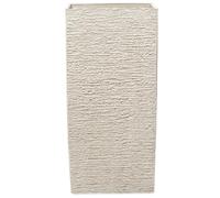 Beliani Haut Cache-Pot Beige Carré 40 x 40 x 80 cm Pot de Fleurs Robuste en Pierre et Polyrésine au Design Moderne Idéal pour Extérieur et Intérieur