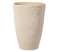 Beliani Haut Cache-Pot Beige en Forme de Vase 43 x 43 x 60 cm Robuste en Pierre et Polyrésine, Pot de Fleurs Idéal pour Extérieur et Intérieur
