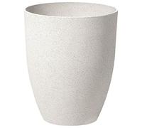 Beliani Haut Cache-Pot Blanc Cassé Rond Effet Pierre en Polyrésine Diamètre 35 cm Pot de Fleurs Idéal au Design Moderne pour Extérieur et Intérieur