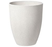Beliani Haut Cache-Pot Blanc Cassé Rond Effet Pierre en Polyrésine Diamètre 43 cm Pot de Fleurs Idéal au Design Moderne pour Extérieur et Intérieur