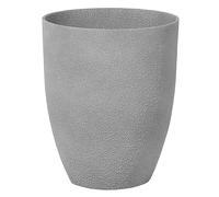 Beliani Haut Cache-Pot Gris Rond Effet Béton en Polyrésine Diamètre 35 cm Pot de Fleurs Idéal au Design Moderne pour Extérieur et Intérieur