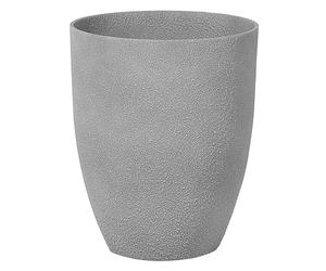 Beliani Haut Cache-Pot Gris Rond Effet Béton en Polyrésine Diamètre 35 cm Pot de Fleurs Idéal au Design Moderne pour Extérieur et Intérieur