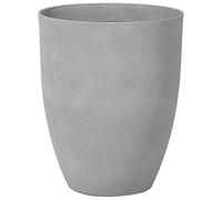 Beliani Haut Cache-Pot Gris Rond Effet Béton en Polyrésine Diamètre 43 cm Pot de Fleurs Idéal au Design Moderne pour Extérieur et Intérieur