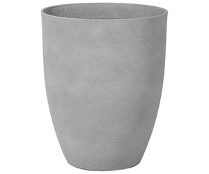 Beliani Haut Cache-Pot Gris Rond Effet Béton en Polyrésine Diamètre 43 cm Pot de Fleurs Idéal au Design Moderne pour Extérieur et Intérieur