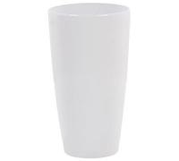 Beliani Haut Pot de Fleurs Cache-Pot Rond 32 cm de Diamètre en Mélange de Pierre Blanc Idéal pour Extérieur et Intérieur Glamour Chic et Moderne