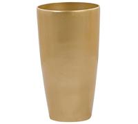 Beliani Haut Pot de Fleurs Cache-Pot Rond 32 cm de Diamètre en Mélange de Pierre Doré Idéal pour Extérieur et Intérieur Glamour Chic et Moderne