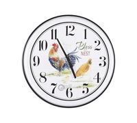 Beliani Horloge Murale 48 cm de Diamètre avec Coq sur Le Cadran Accessoire Déco Tendance pour Salon ou Cuisine Rétro ou Rustique