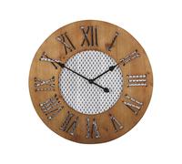 Beliani - Horloge Murale - Cuilco - 60 cm de Diamètre, en Bois de Sapin Foncé