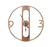 Beliani Horloge Murale en Bois Calit Solide 50 cm de Diamètre avec Pendule Accessoire Déco pour Salon Cuisine ou Salle à Manger Rustique