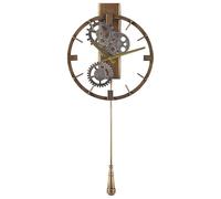 Beliani Horloge Murale en Métal Doré et Argenté Ronde 30 cm de Diamètre avec Pendule Accessoire Déco pour Salon Cuisine ou Salle à Manger Industrielle