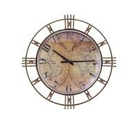 Beliani Horloge Murale en Métal Doré Ronde 63 cm de Diamètre Accessoire Déco pour Salon Chambre Cuisine ou Salle à Manger au Style Rétro et Vintage