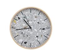 Beliani - Horloge Murale - Gordola - 31 cm de Diamètre, en MDF et Verre, Gris et