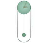 Beliani Horloge Murale Suspendue 20 x 62 cm Design Moderne avec Pendule Décoratif sans Chiffres Acier Vert Clair Salvan