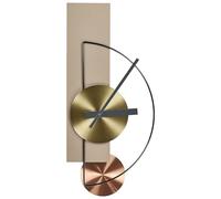 Beliani Horloge Murale Suspendue 31 x 63 cm Design Moderne sans Chiffres Acier Beige Cevins