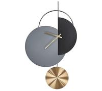 Beliani Horloge Murale Suspendue 32 x 60 cm Design Moderne Pendule sans Chiffres Acier Gris et Noir Nendaz