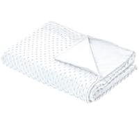 Beliani Housse de Couverture Lestée Motif Pointillé Design Moderne 100 x 150 cm en Tissu Polyester Blanc Callisto