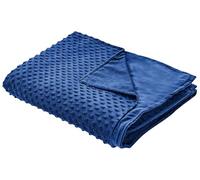 Beliani Housse de Couverture Lestée Motif Pointillé Design Moderne 120 x 180 cm en Tissu Polyester Bleu Marine Callisto