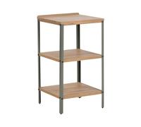 Beliani Ilot de Cuisine d'Extérieur en Bois d'Acacia avec 2 Etagères 50 x 50 x 92 cm Plateau en Bois Massif Marron Ivrea