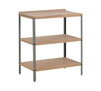 Beliani Ilot de Cuisine d'Extérieur en Bois d'Acacia avec 2 Etagères 50 x 80 x 92 cm Plateau en Bois Massif Marron Ivrea
