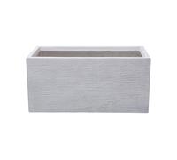 Beliani Jardinière Cache-Pot Blanc Effet Pierre en Mélange de Fibres 37 x 80 x 38 cm Bac à Fleurs au Design Moderne Idéal pour Extérieur et Intérieur