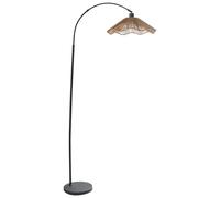 Beliani Lampadaire avec Abat-jour en Papier Fait Main et Base en Métal Style Rustique Boho Naturel Migori