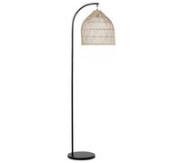 Beliani Lampadaire Boho en Rotin Abat-jour Ouvert Bras Métallique 165 cm Naturel Bernica