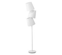 Beliani Lampadaire Design à 3 Abat-Jour E14 Max 40W en Métal et Tissu Blanc 164 cm Rio Grande