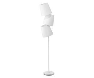 Beliani Lampadaire Design à 3 Abat-Jour E14 Max 40W en Métal et Tissu Blanc 164 cm Rio Grande