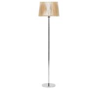 Beliani - Lampadaire - Forge - E27 Max 40W, en MDF et Métal Chromé, Bois Clair e