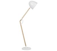 Beliani - Lampadaire - Hetton - E27 Max 60W, en Bois, Blanc et Bois Clair